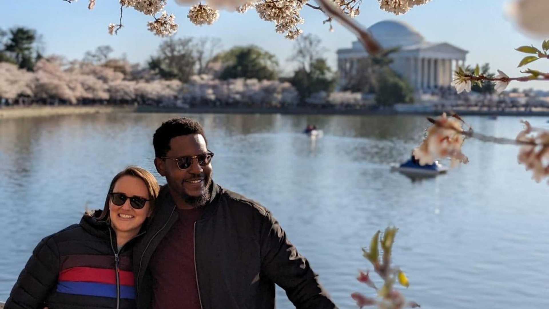 Happy diverse couple smiling together